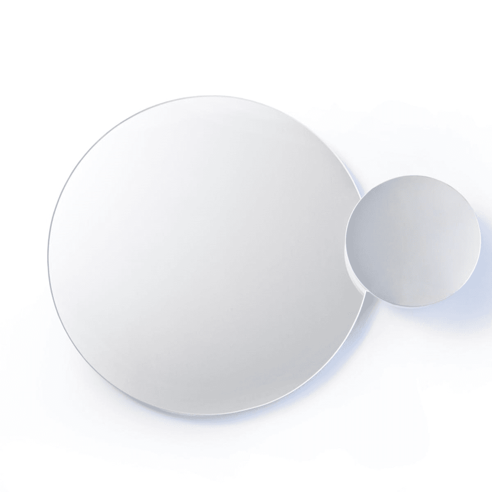Eclipse Wall mirror, H45 x W55 x D10cm, Oak/Mirrored Glass