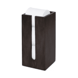 Image showing the Mezza Loo roll holder box, H33.5 x W15.5 x D15.5cm, Dark brown product.