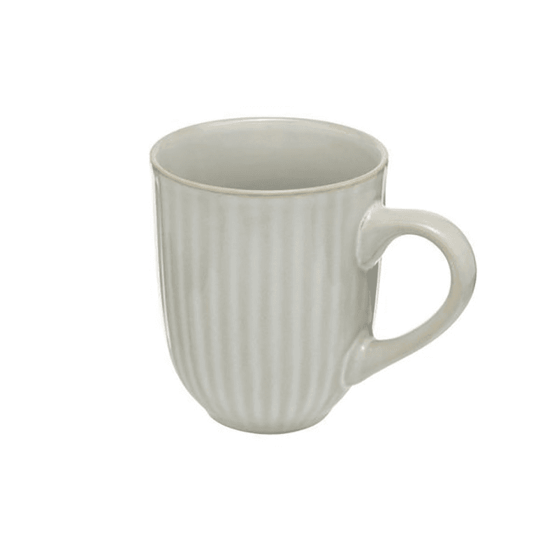 Ribbed Mug, 400ml, Light Grey