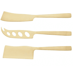Image showing the Set of 3 cheese knife set, Brass product.