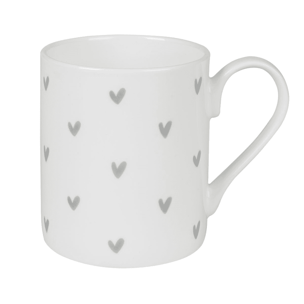 Grey Hearts Mug, 275ml