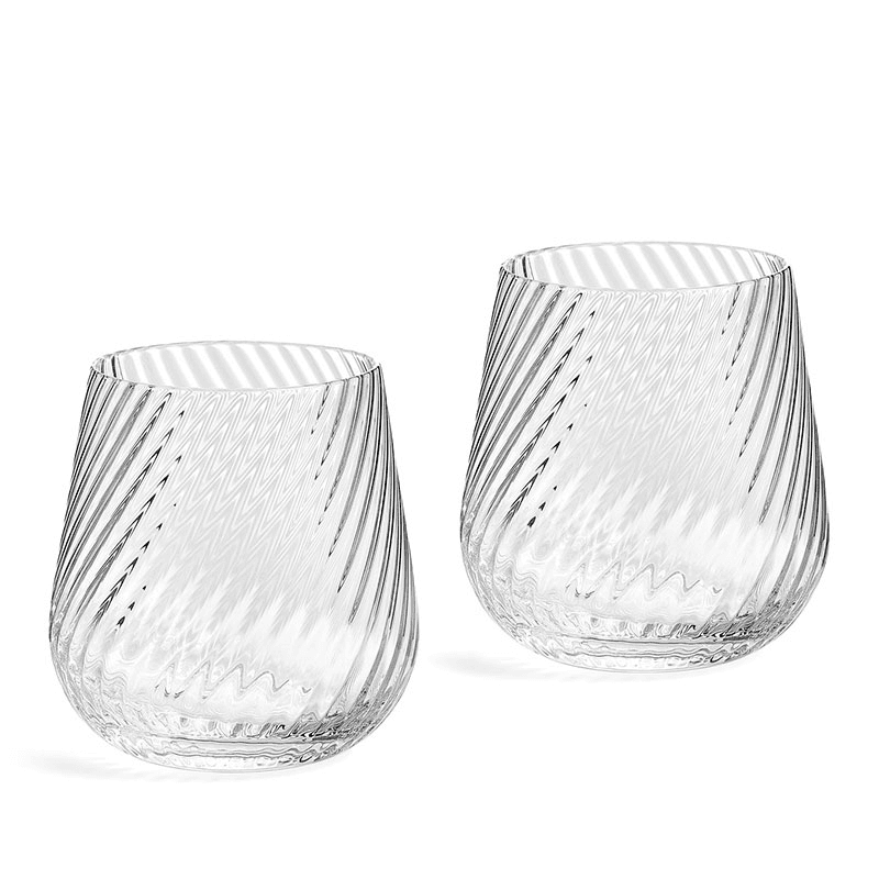 Vera Wang Swirl Set of 2 Tumblers, 365ml, Clear