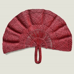 Image showing the Classic Handwoven Fan, 24cm, Red product.