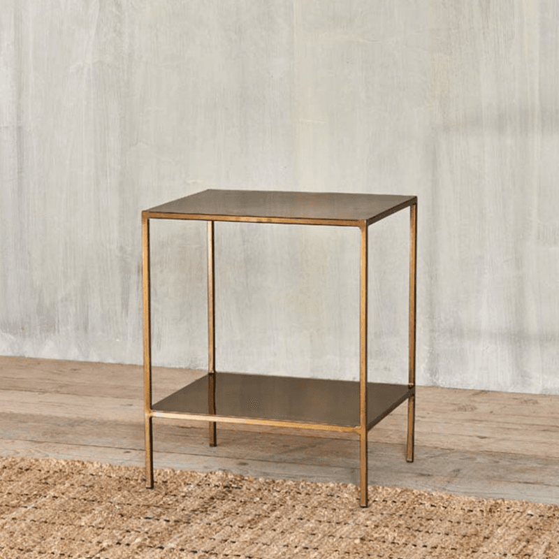 Mahi Side Table, H55 x W36cm, Antique Brass