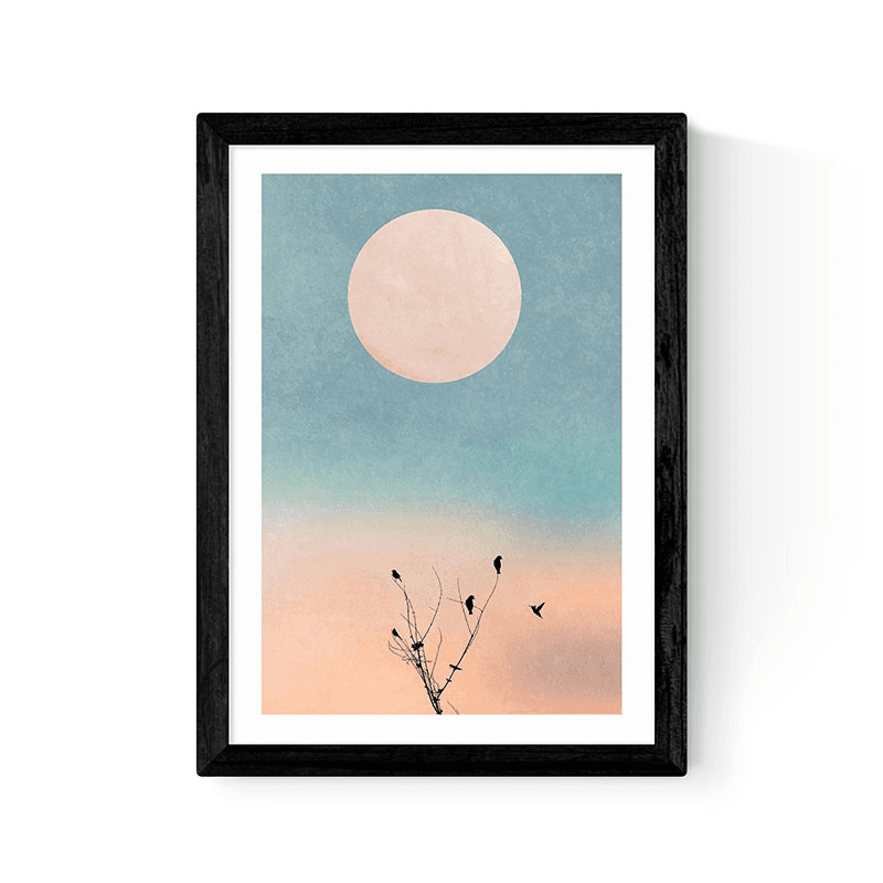 Kubistika Waking Up Warm Print, A3, Black Frame