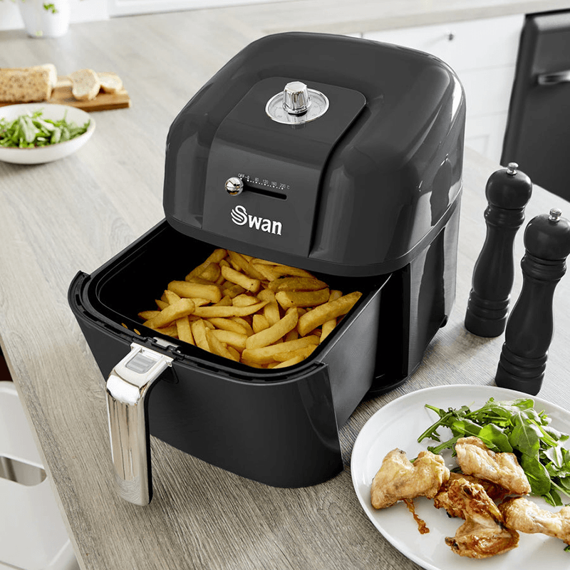 Retro Air Fryer, 6L, Black