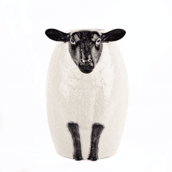 Image showing the Black Faced Suffolk Sheep Flower Vase, H23cm, Black/White product.