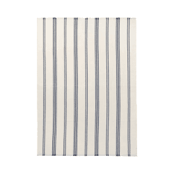 Image showing the Lines Throw, H190cm x W130cm, White/Dark Blue product.