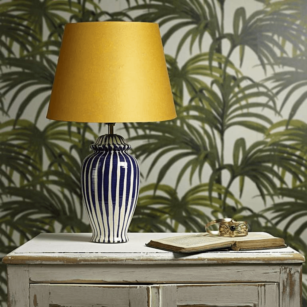 Lottie Smaller bedside lamp - base only, Cobalt Blue Stripes