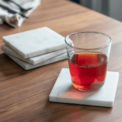 Image showing the Marble Set of 4 Coasters, 11cm, White product.