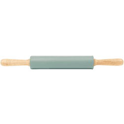 Image showing the Silicone Rolling Pin With Wooden Handles, Teal product.