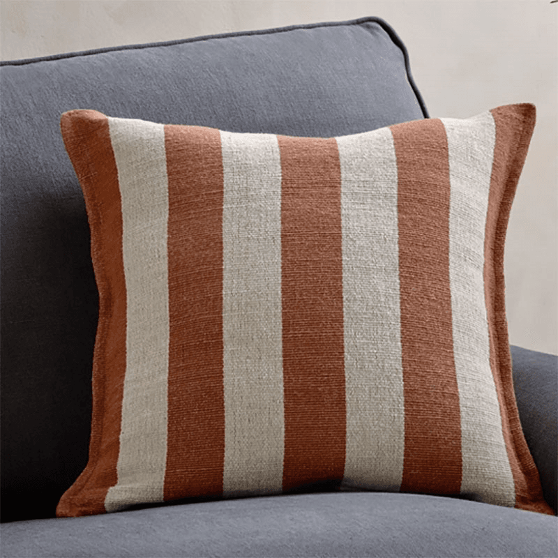 Kobbari Jute & Cotton Cushion Cover, 50 x 50cm, Rust