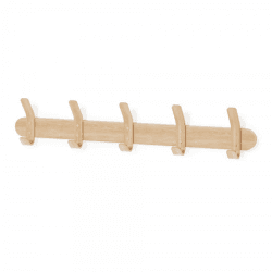 Image showing the Left Hook 5 Hooks Rail, Oak product.