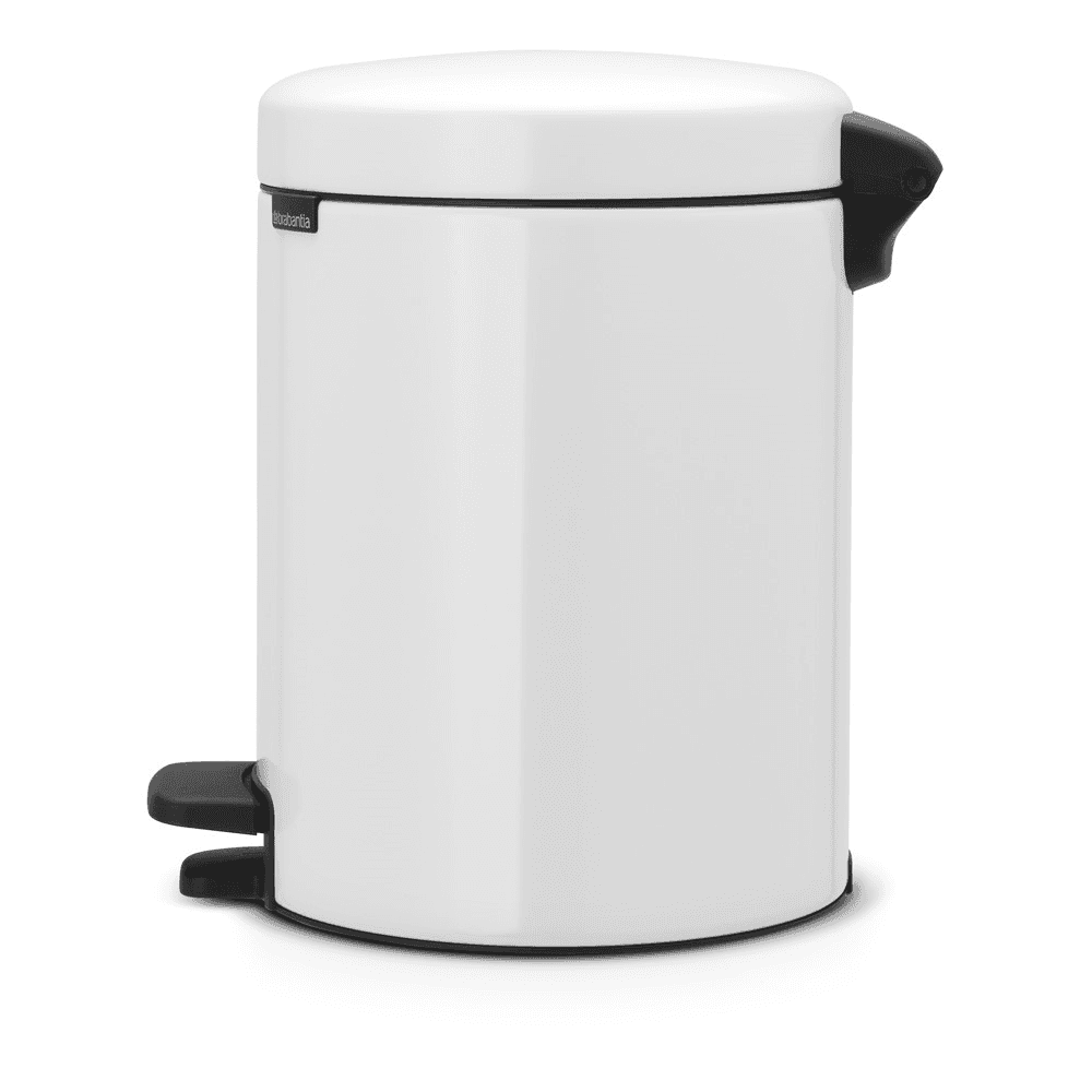newIcon Pedal bin, 5 litre, White