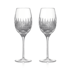 Image showing the Lismore Diamond Essence Set of 2 White Wine Glasses, 475ml, Clear product.