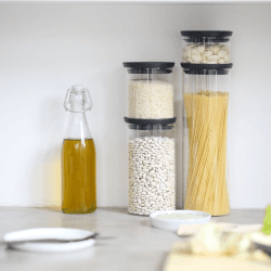Image showing the Stackable jar, 0.3 litre, Glass With Dark Grey Lid product.