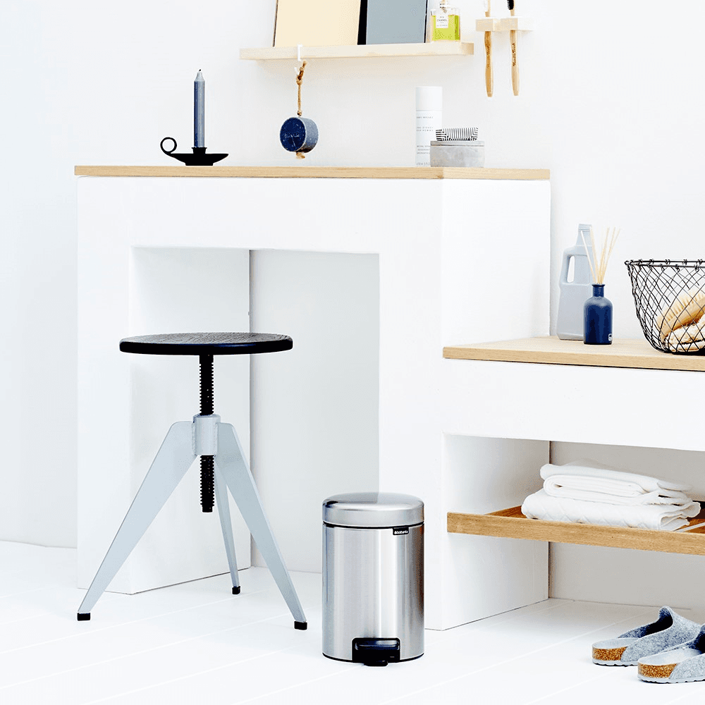 newIcon Pedal bin, 3 litre, Matt Steel