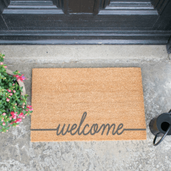 Image showing the Welcome Doormat, L60 x W40 x H1.5cm, Grey product.