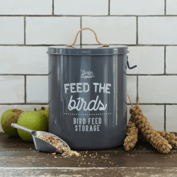 Image showing the Enamelware Bird Feed Tin, Charcoal, Grey product.