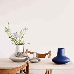 Image showing the Henning Koppel Large vase, H22.2 x D27cm, Silver product.