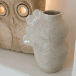 Image showing the Les Sages Limited Edition Medee Vase, H16cm, Crackle Cream product.