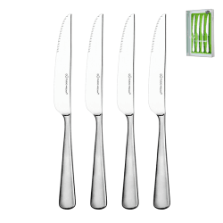 Image showing the Mahogany Satin 4 Piece Steak Knife Set Gift Boxed product.