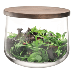 Image showing the City Bowl with walnut lid, D22cm, clear product.
