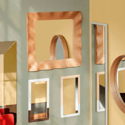 Image showing the Wavy Mirror, 70 x 70cm, Natural product.