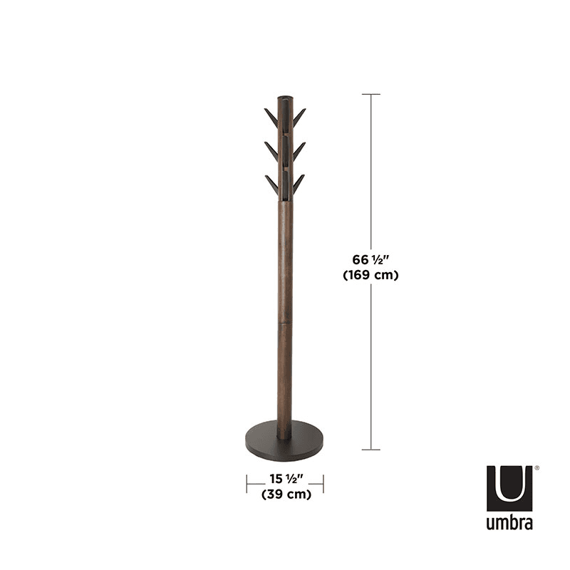 Flapper Coat Rack, H168cm, Black & Walnut