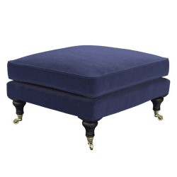 Image showing the Bluebell Footstool, Medium Square, Blue Velvet, Blue Velvet product.