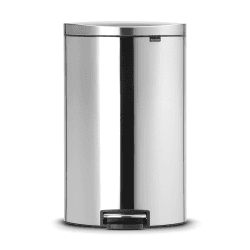 Image showing the Flatback+ Space Saving Pedal bin, silent, 40 litre, Matt Steel, Fingerprint Proof product.
