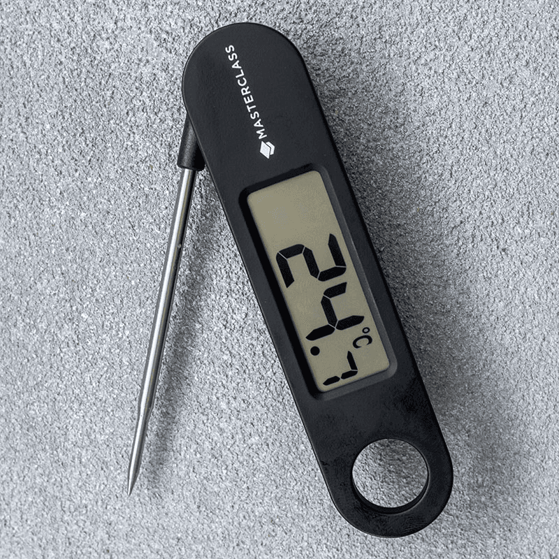 Folding digital thermometer, 12 x 3 x 2cm, Black