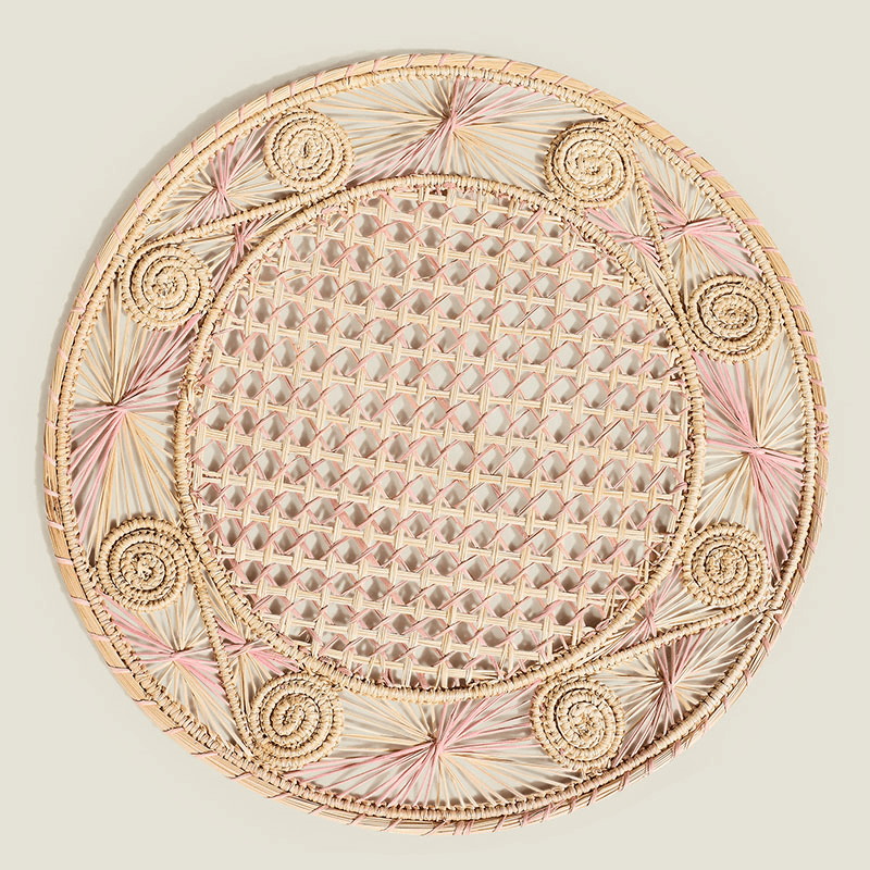 Sandra Set of 2 Woven Placemats, D35cm, Rose Pink