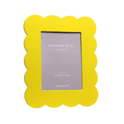 Image showing the Scalloped Lacquer Photo Frame 5 x 7", Yellow, 5 x 7, Yellow product.