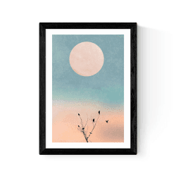 Image showing the Kubistika Waking Up Warm Print, A3, Black Frame product.