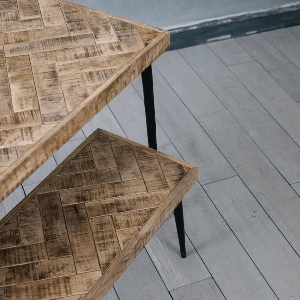Amaliah Chevron Dining Table, Natural