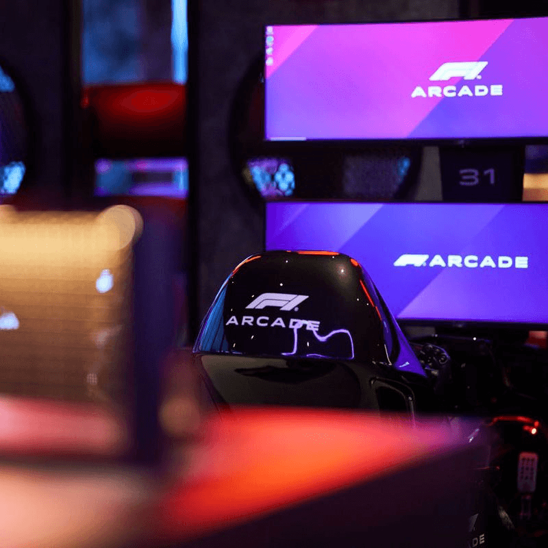 F1 Arcade Simulator Racing Experience with Prosecco and Small Plates for Two
