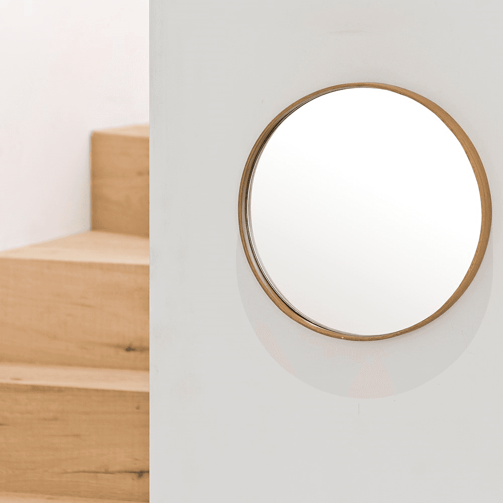 Glance -310 Round wall mirror, Dia31cm, Natural Oak