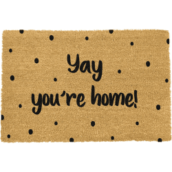 Image showing the Yay Youre Home! Doormat, H2 x W40 x L60cm, Natural product.