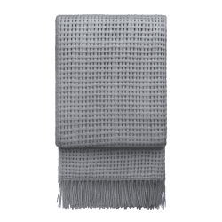 Image showing the Basket Plaid Throw, H200cm x W130cm, Light Grey product.