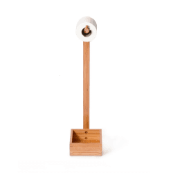 Image showing the Arena Freestanding loo roll holder, H60 x W20 x D15cm, Bamboo product.