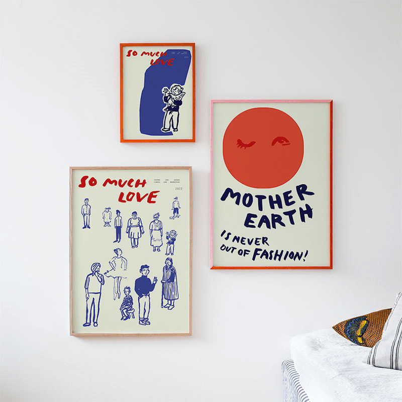So Much Love Framed Print, 30 x 40cm, Blue