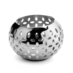 Image showing the Sesame Tealight holder, 5.5 x 8.8cm, Stainless Steel product.