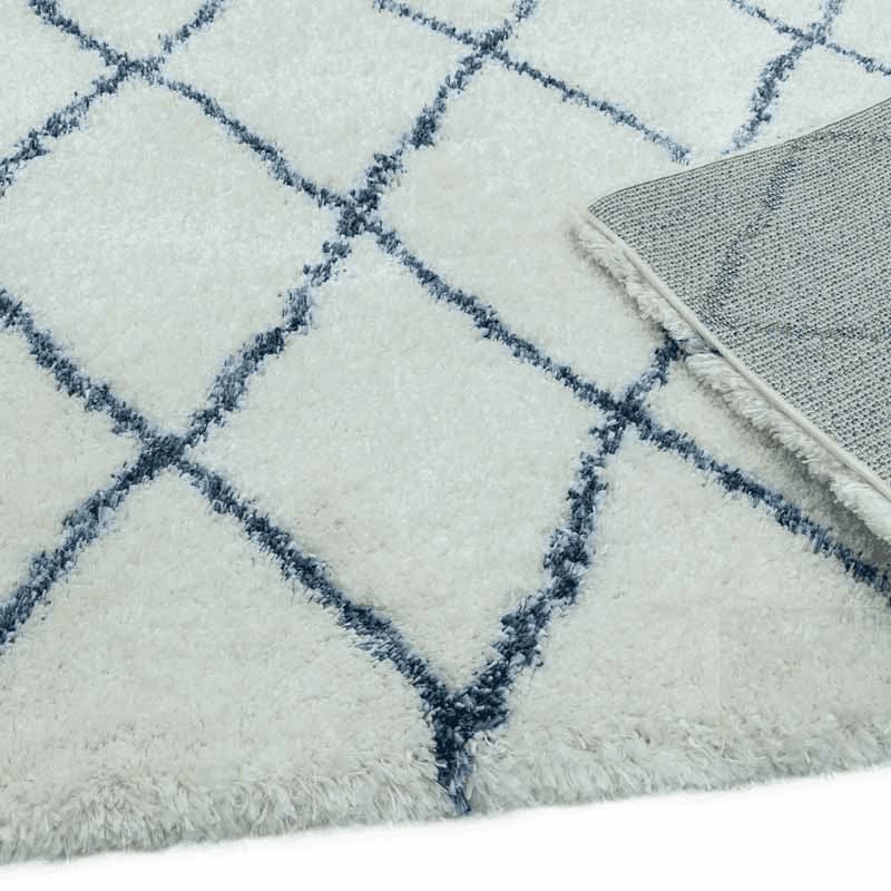 Alto Moroccan Style Rug, 120 x 170cm, Cream & Blue