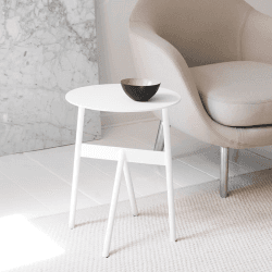 Image showing the Stock Side Table, H46 x D37cm, White product.