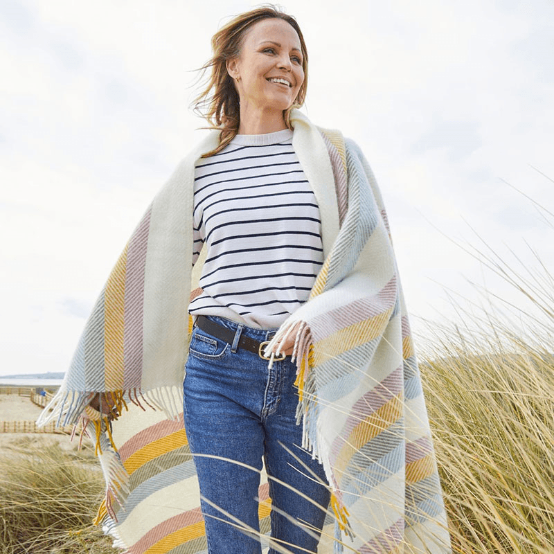 Stripes Throw, 150 x 183cm, Primrose