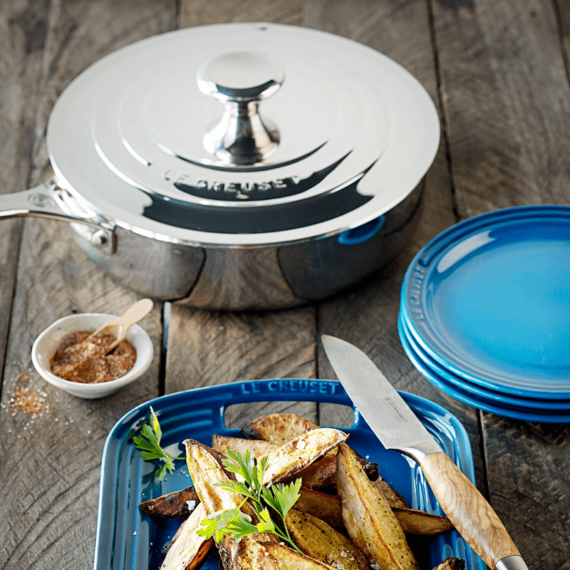 Signature Uncoated Saute pan with lid, 24cm, stainless steel