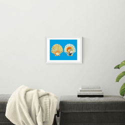 Image showing the Alice Straker Scallops on Blue Framed Print, 45 x 33cm, Blue product.