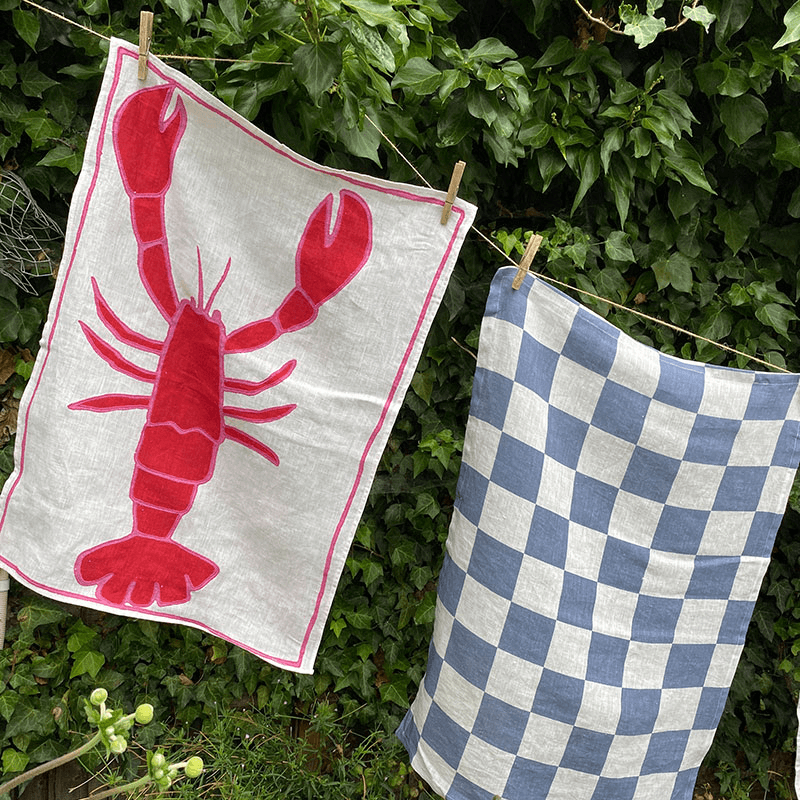 Lobster Tea Towel, 50 x 70cm, Red