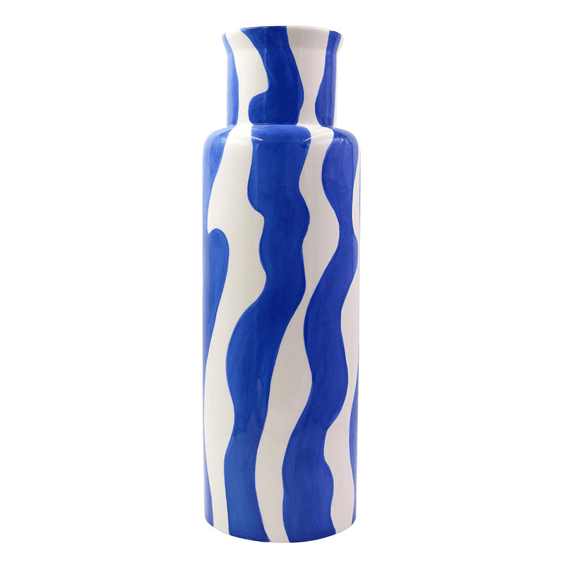Esteban Vase, H44cm, Bold and Blue